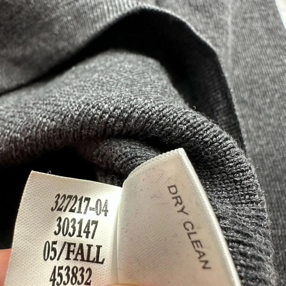 Banana Republic Mens Merino Wool Gray Button Collar Sweatshirt Medium Elbow Pads